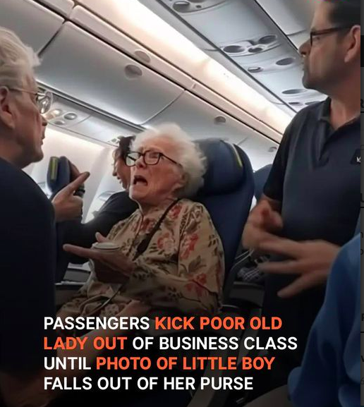 Elderly Woman Denied Business Class Seat Until Little Boy’s Photo Slips from Her Purse — Today’s Highlight