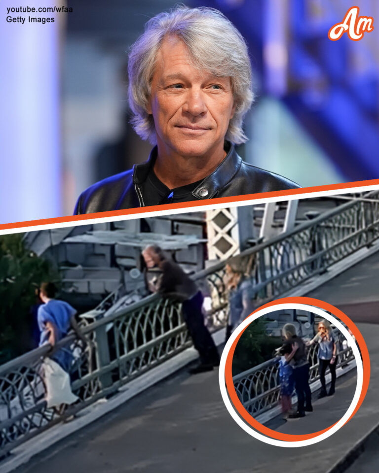 JON BON JOVI URGED A “DISTRAUGHT” WOMAN TO MOVE AWAY FROM THE EDGE OF A BRIDGE.