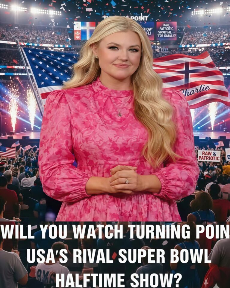 b1 Online chatter is exploding around Erika Kirk’s “All-American Halftime Show” — a faith-driven, patriotic broadcast being framed as “for Charlie,” and positioned outside the NFL’s usual machine.